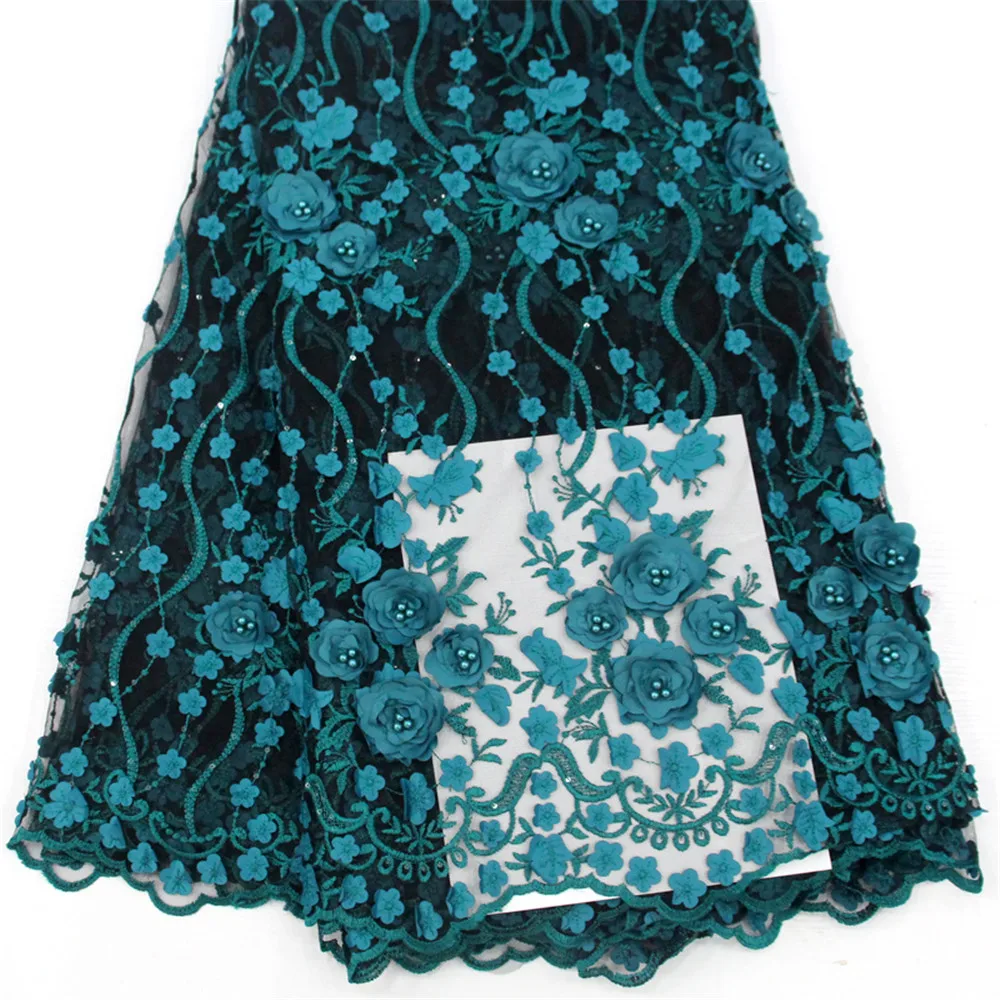 Свадебные нигерийские кружевные материалы 3D кружевная ткань высокого качества