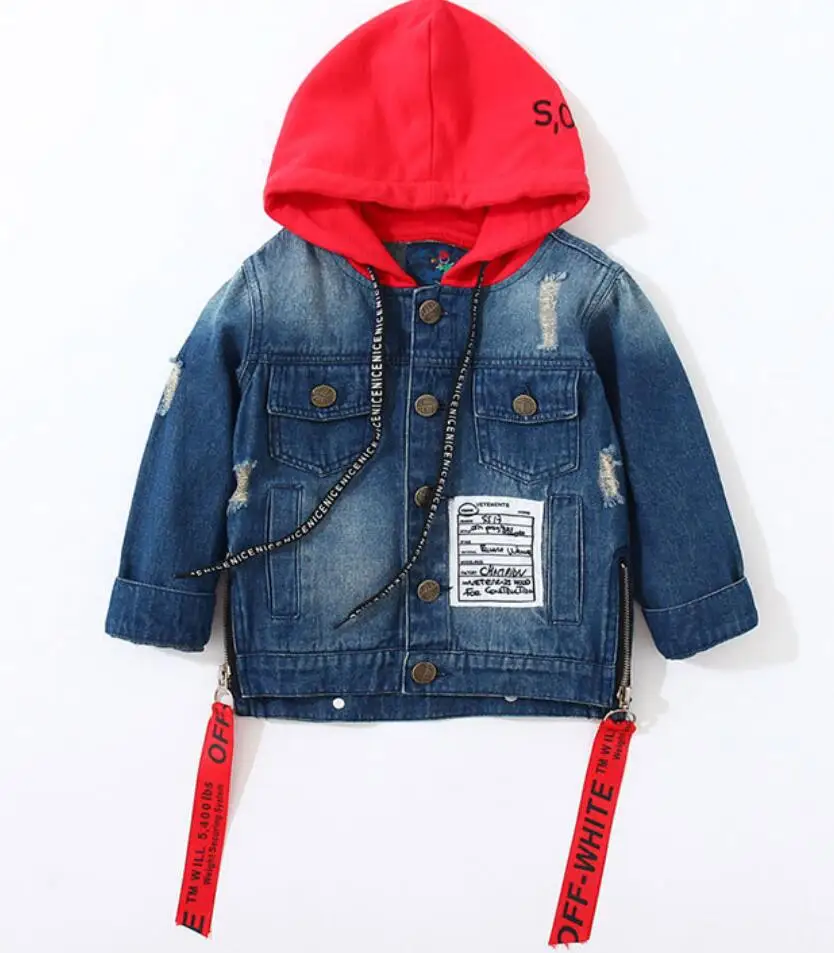 Boy Jacket coats for Kids Jeans Outerwear children Denim clothing boy hooded jackets spring autumn Boys Clothes 2-7 Years |