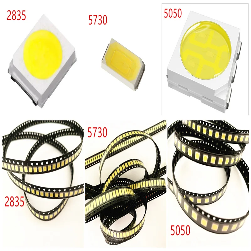 1000 шт./лот SMD 2835 5730 5050 Светодиодные лампы 0 2 Вт 5 светодиодные Чип 3 4 в белый/теплый