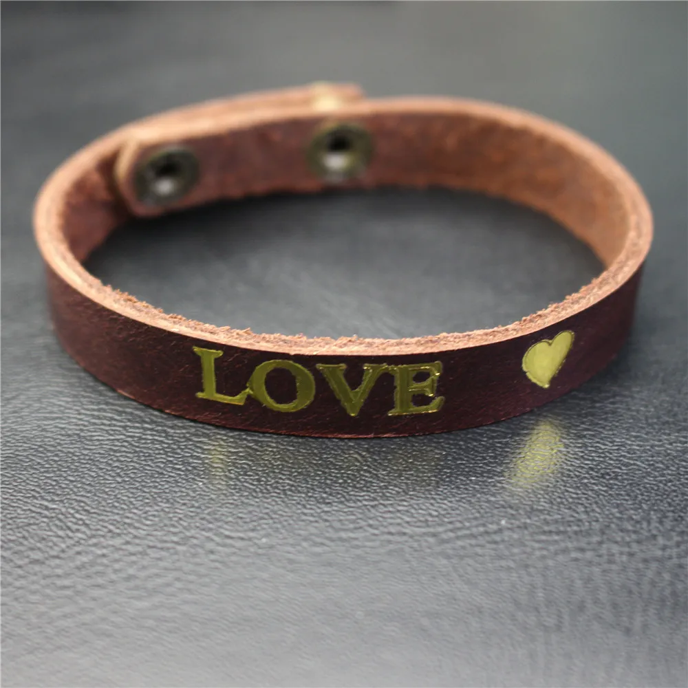 2018 Новая горячая Распродажа из натуральной коровьей Кожаные браслеты золото