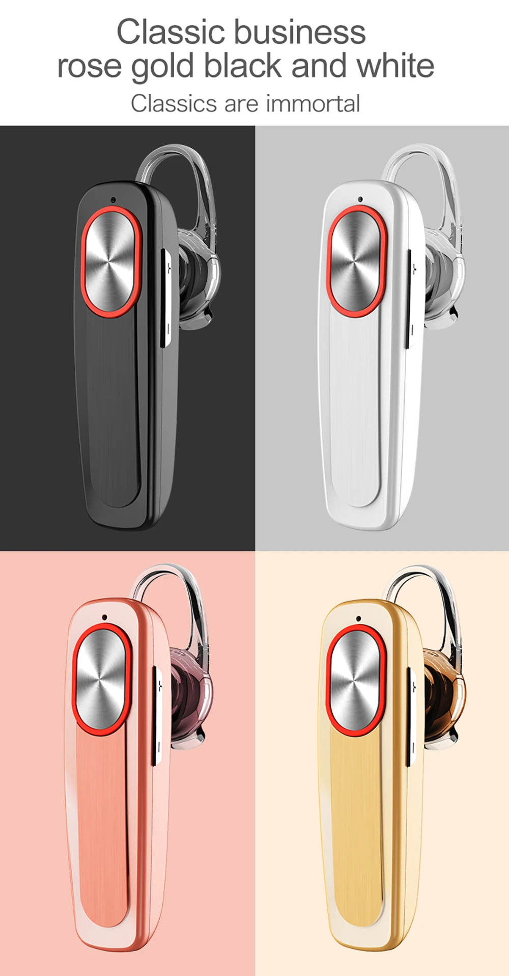 Беспроводная bluetooth-гарнитура, долгий режим ожидания, с микрофоном, громкая связь, беспроводные bluetooth-наушники, наушники с цветными Ушными крючками для телефона