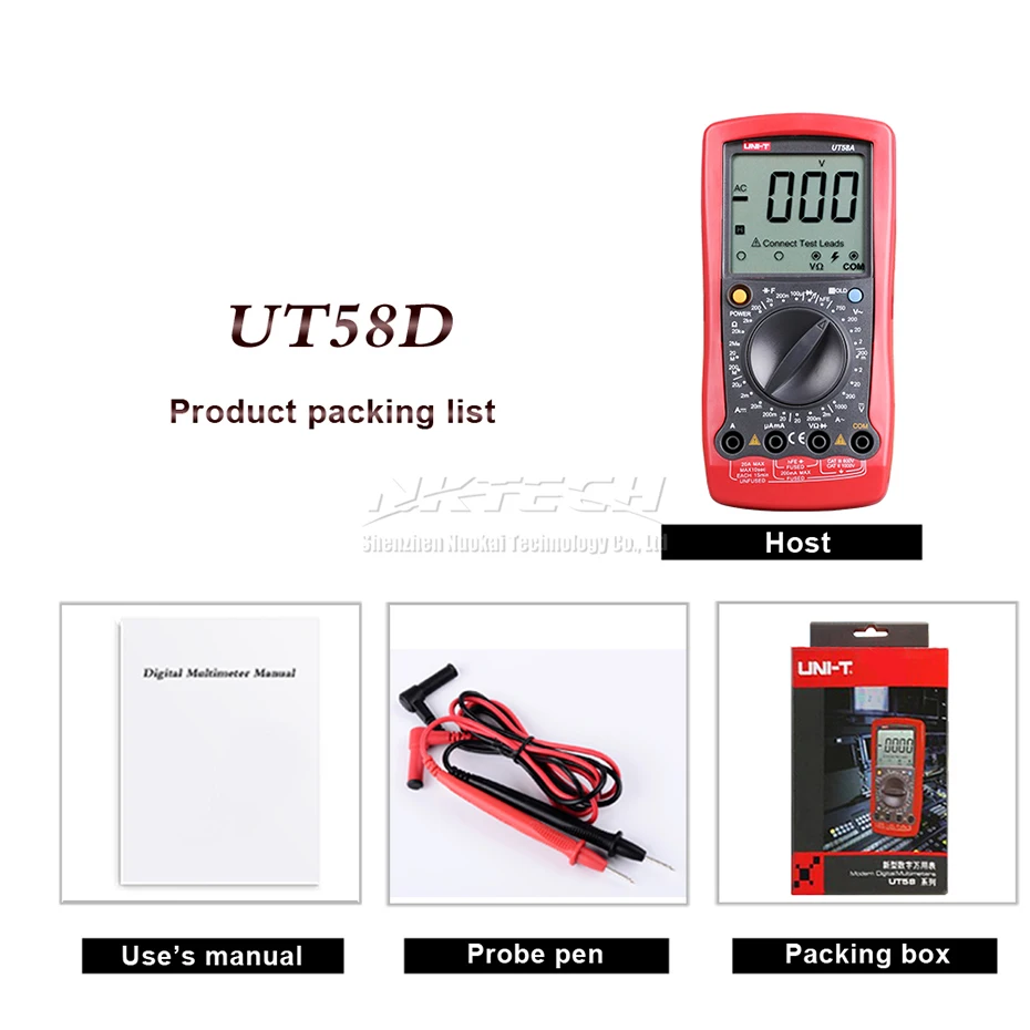 UNI T цифровой мультиметр Амперметр UT58A UT58B UT58C UT58E UT58D индуктивность Омметр AC DC V Ток