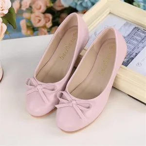 Туфли для маленьких девочек, детские праздничные танцевальные туфли с бантом, Детские свадебные туфли для маленьких принцесс на плоской подошвечерние, туфли для девочек