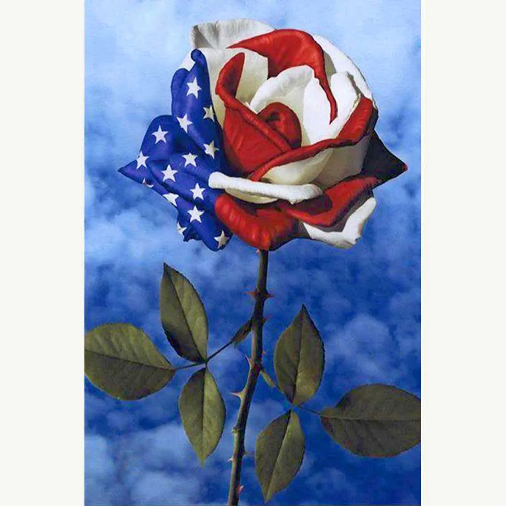 5D алмазная вышивка сделай сам Флаг Америки роза домашняя живопись крестиком