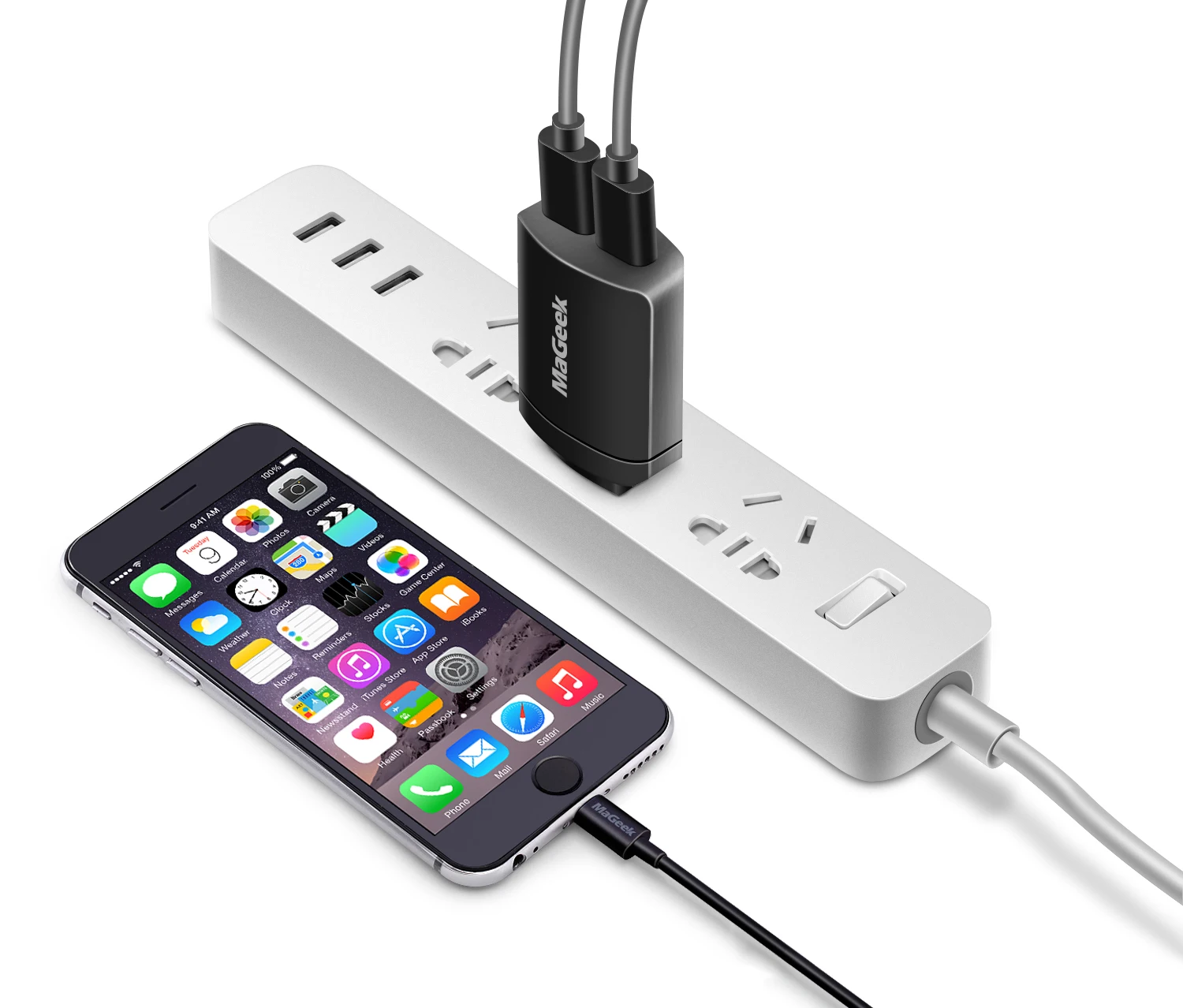 Европейский Союз (ЕС) MaGeek 5V2. 4A универсальное USB зарядное устройство дорожное настенное зарядное устройство Портативный адаптер питания зарядное устройство для мобильного телефона для iPhone и samsung - Тип штекера: Европейский Союз (ЕС)