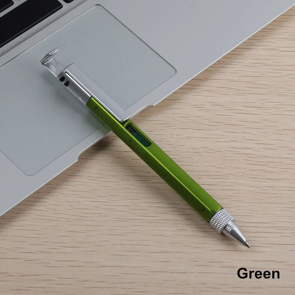 Green 1 шт. GENKKY многофункциональная ручка-отвертка шариковая ручка подставка держатель металлический Подарочный инструмент школьные офисные принадлежности канцелярские ручки - Цвет: Green