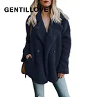 Gentillove женское винтажное пальто, Женское зимнее теплое мягкое плюшевое пальто, элегантные куртки из искусственного меха, повседневное меховое пушистое плюшевое пальто 2019