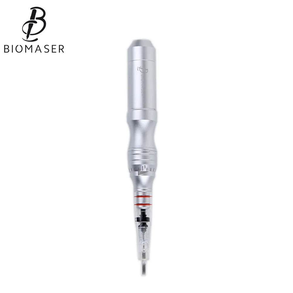 Цифровой аппарат для перманентного макияжа Biomaser MTS450, 7 дюймов, сенсорный экран с 2 перманентными ручками для макияжа, вращающиеся иглы 1R, педаль для ног