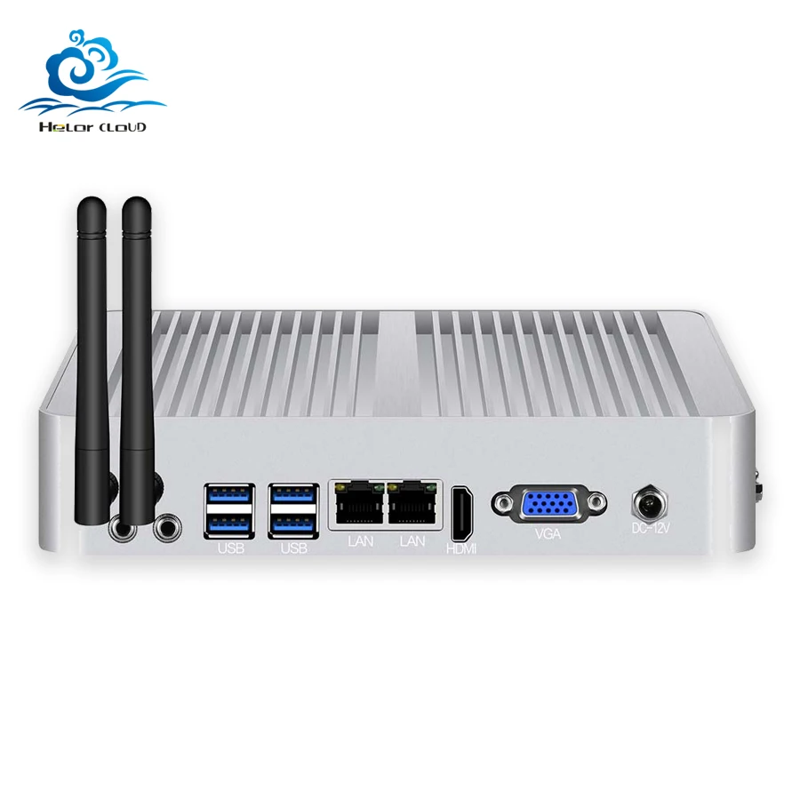 Безвентиляторный мини ПК i7 i5 Dual LAN Мини компьютер i7 5500U i5 4200U Celeron J1900 HDMI wifi Windows PC Поддержка 2,5 SATA HDD
