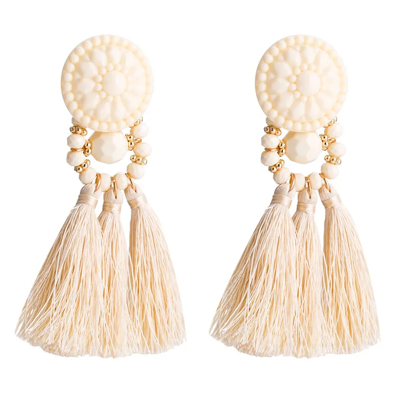 Плетеные серьги из смолы с кисточками для женщин акриловые висячие boucles d'oreilles