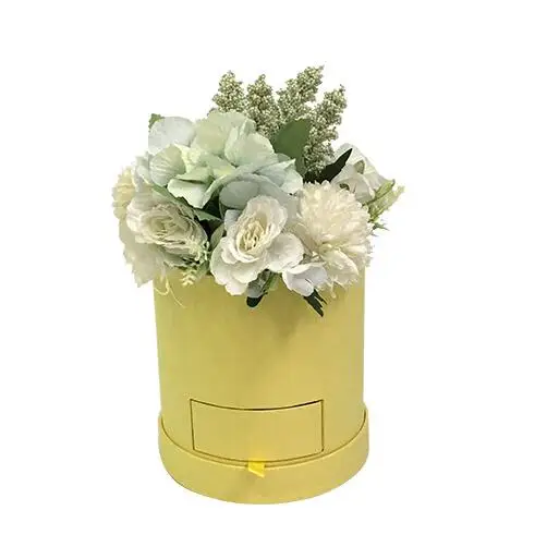 Цвет: желтый Акция, маленький размер: 14x14x14,5 см, круглая коробка, включая упаковку ящика, Подарочная коробка с цветами, для свадьбы, дня рождения, упаковка, подарочная коробка - Цвет: Цвет: желтый