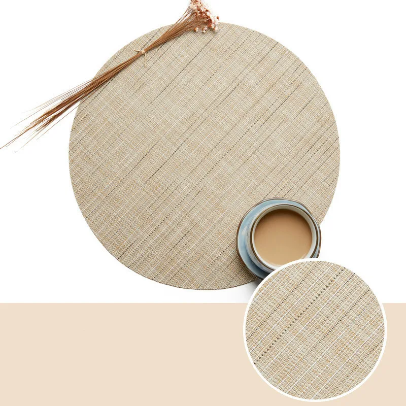 Weave Mat 05 Кухонные принадлежности, пластиковые столовые приборы, чаша, Рождественский коврик, набор подставок под кружки, круглая ткань, ПВХ, изоляционный коврик, кофейник, обеденный - Цвет: Weave Mat 05