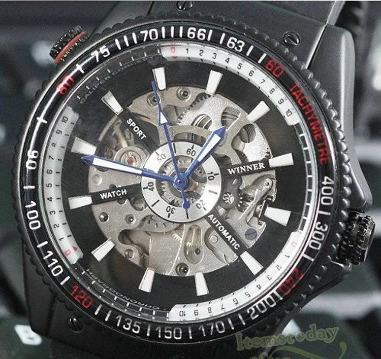 Часы наручные WINNER Мужские механические брендовые автоматические в стиле
