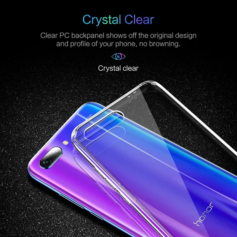 ROCK Slim чехол для телефона huawei Honor 10 ультра тонкий прозрачный мягкий кремний PC TPU