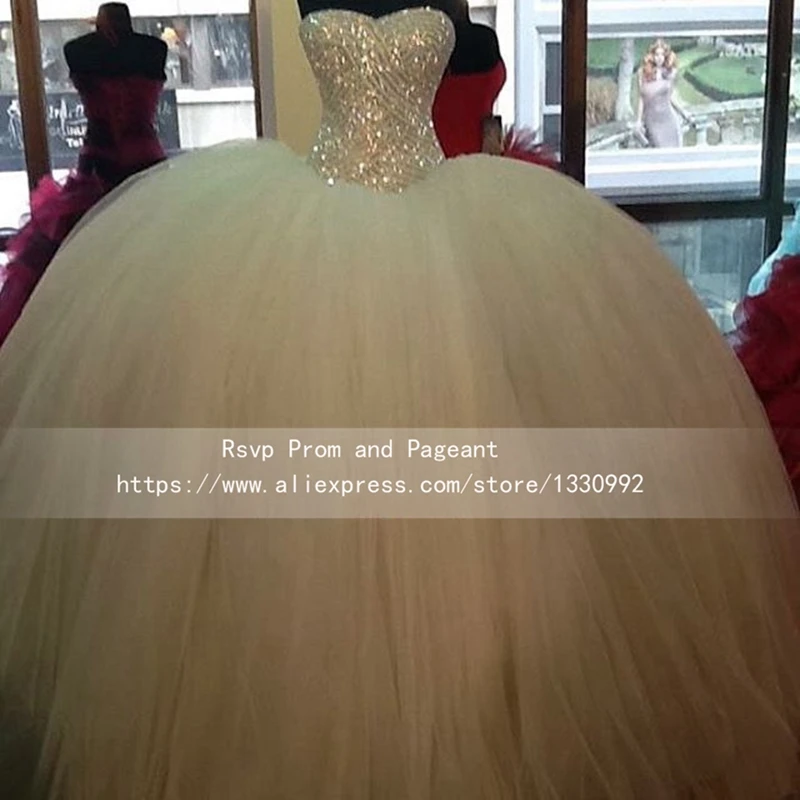 Опухшие Милая Рукавов Тюль Бальное платье Свадебные Платья 2017 Sparkly Бисера Топ