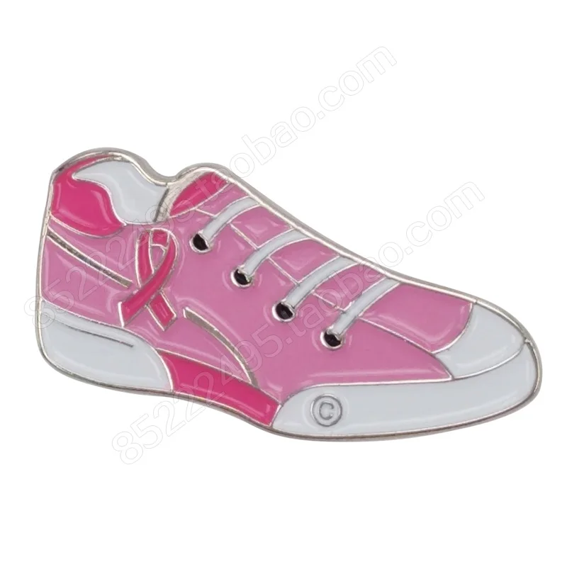 

Breast Cancer Awareness Sports Sneaker Shoe Pink Ribbon Lapel Pins