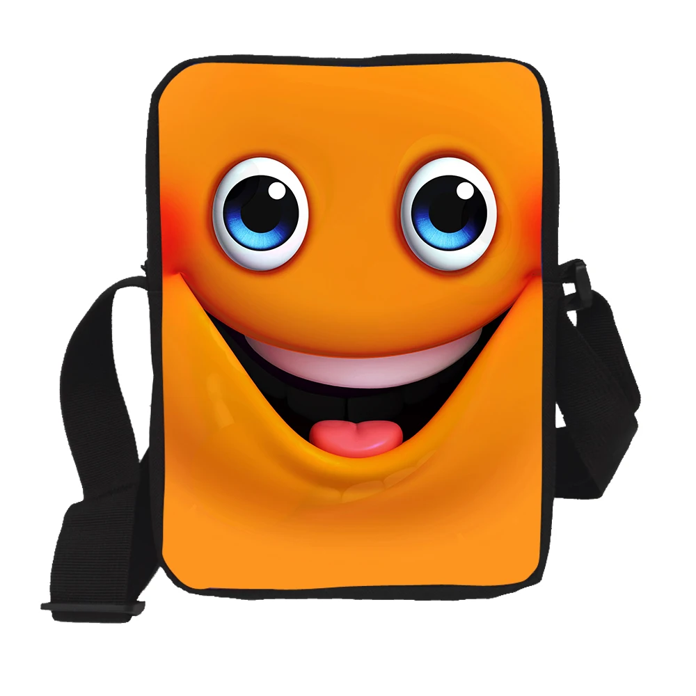 Детская мини сумка мессенджер с 3D милым смайликом для детского сада модная