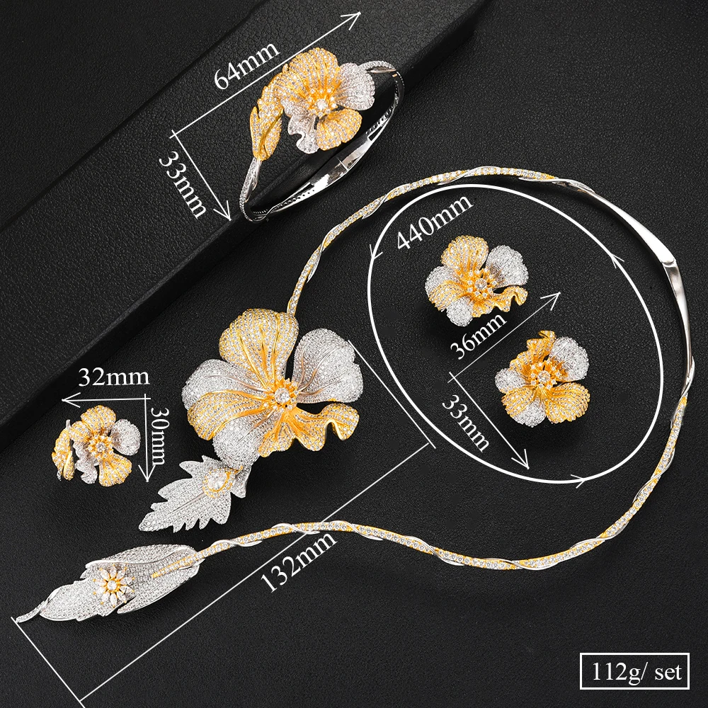 GODKI Famous Brand Flower Lariat Chokers Luxury Nigerian Dubai Jewelry Sets For Women CZ Zircon Wedding Bridal 2019 | Украшения и