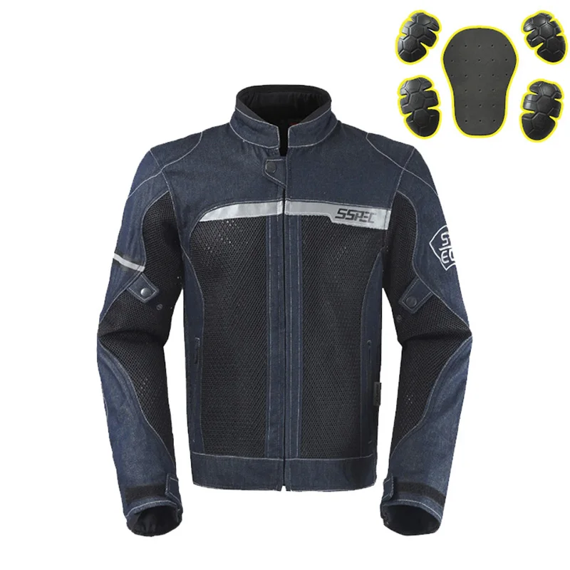 SSPEC мотоциклетная джинсовая куртка дышащая летняя сетчатая для верховой езды