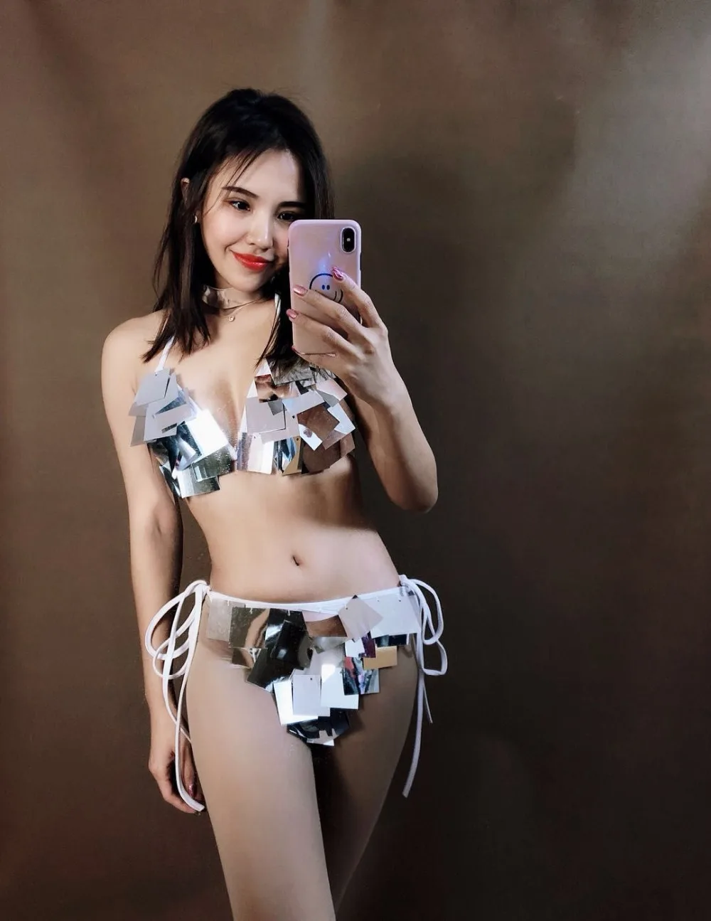 Ожерелье для бикини с зеркальными блестками пикантные костюмы певицы танцора