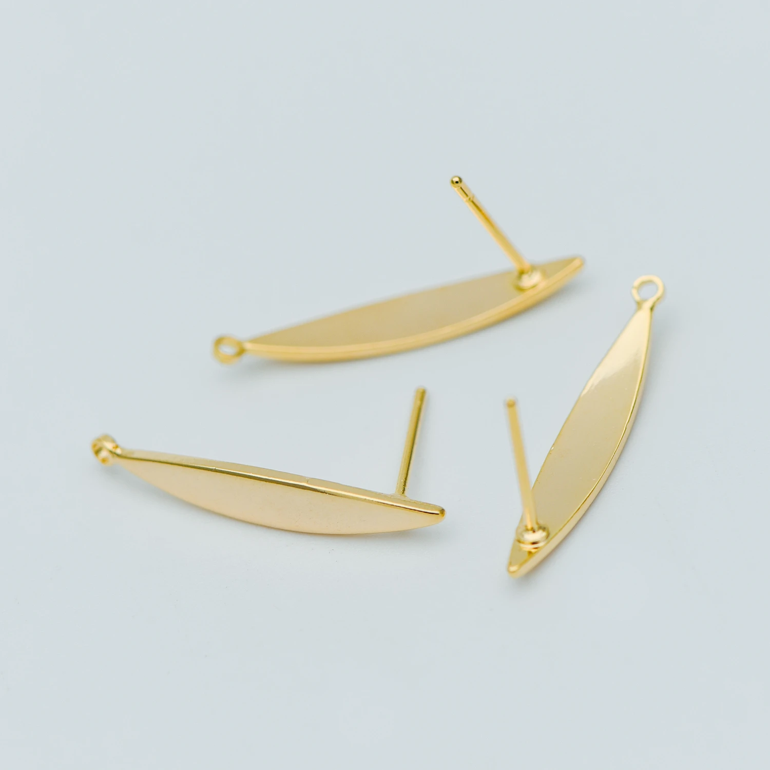 10pcs Gold Bar Ear Posts 24x4mm Tone Brass Stud Earring Components (GB-631) | Украшения и аксессуары