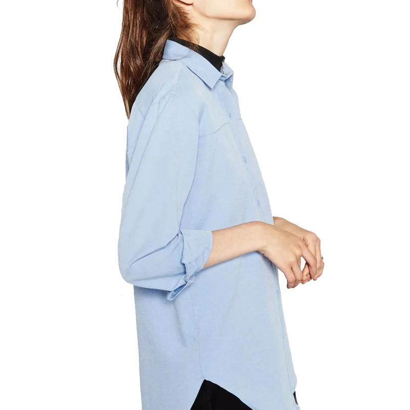 Blusas Новый элегантный Для женщин Демисезонный Vogue Свободные Длинные Девушка