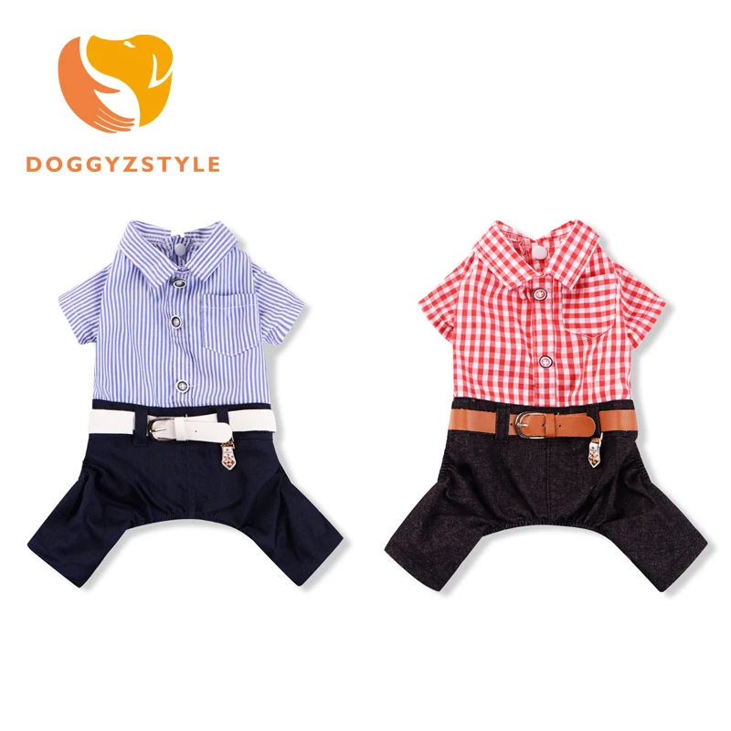 DOGGYZSTYLE, новая одежда для собак, клетчатая рубашка, четыре ноги, джинсовое пальто для маленьких и средних собак, одежда для щенков, чихуахуа, Тедди