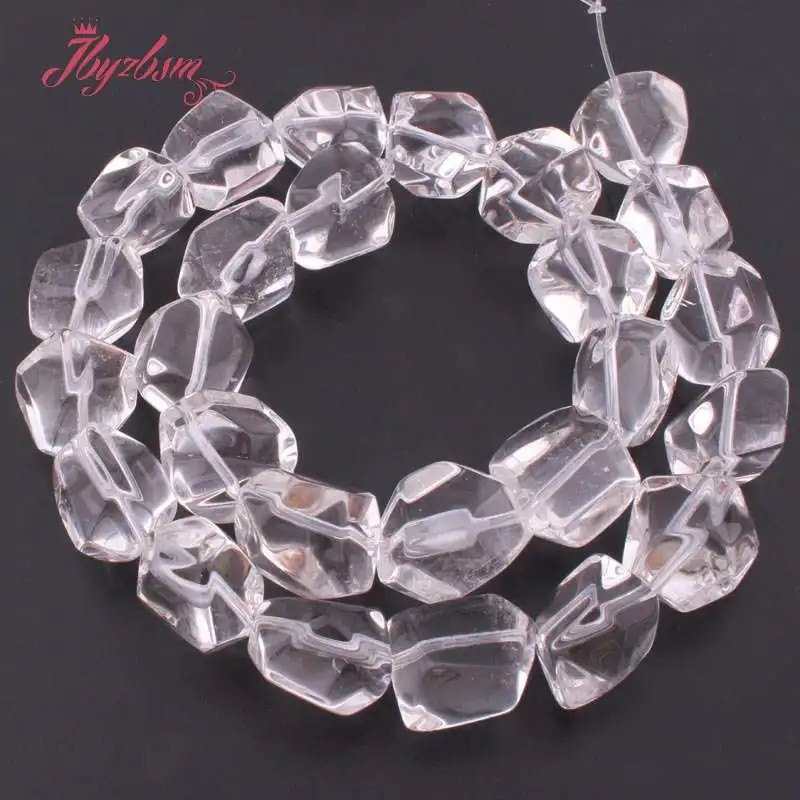 11x13-13x18mm Мягкие граненые прозрачные бусины из кварца, бусины из натурального камня для рукоделия, браслетов, ювелирных изделий, 15 дюймов - Цвет: 11x13-13x18mm