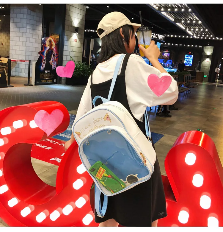 Водонепроницаемый прозрачный ПВХ кошачьи ушки женский рюкзак Harajuku школьные сумки для девочек-подростков Ita сумка рюкзак для ноутбука дорожные сумки