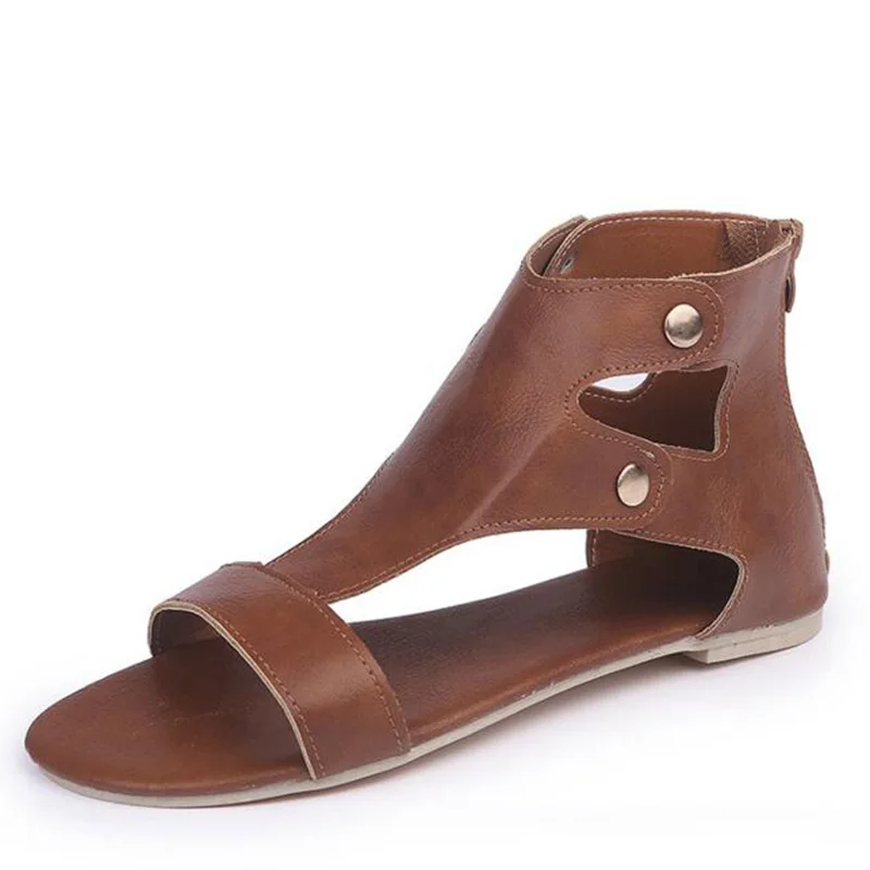 TANGNEST/женские сандалии на плоской подошве в ретро-стиле с ремешком щиколотке