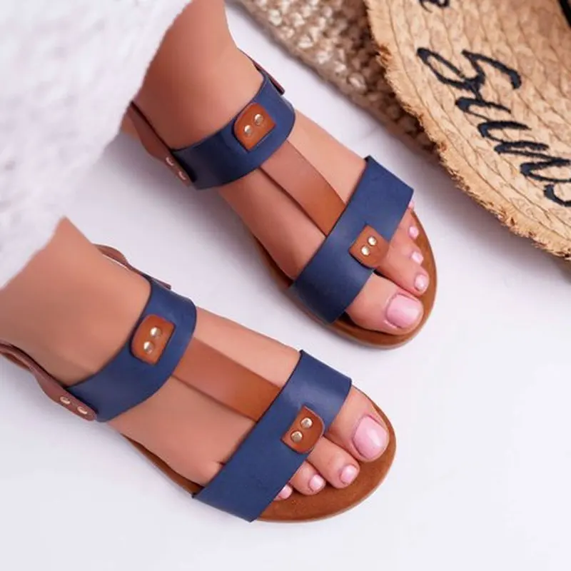 Sandalias Mujer/женские летние сандалии на плоской подошве сандалии-гладиаторы с