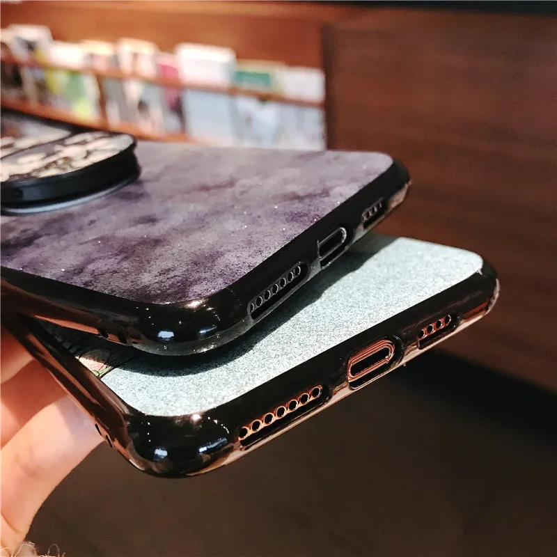 Кольцо держатель Стенд чехол для телефона samsung Galaxy S7 Edge S8 S9 Plus S10 5G S10e Lite Note 8 9 цветок Мягкий силиконовый чехол