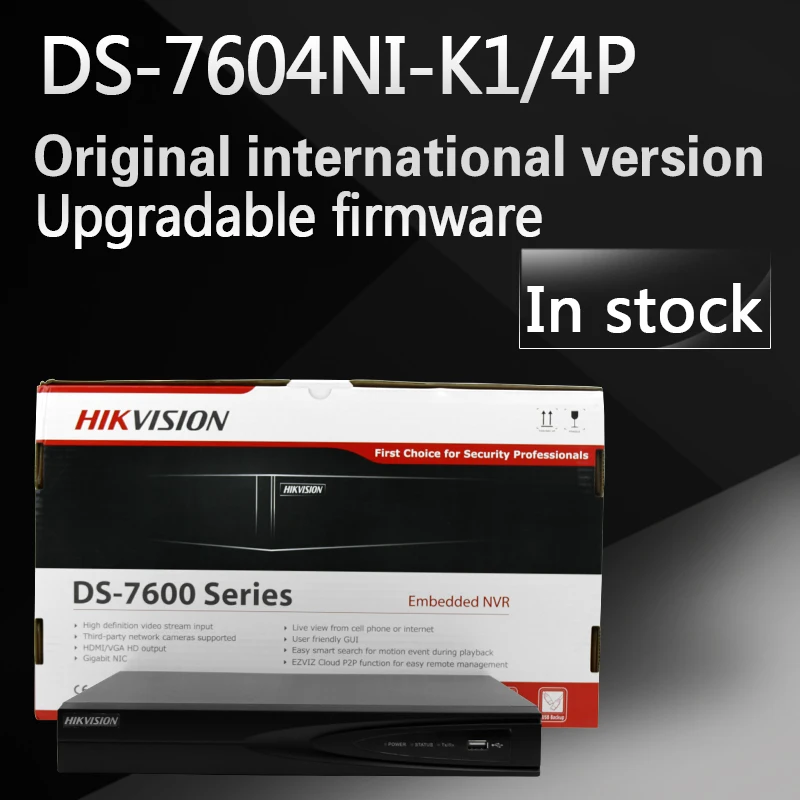 Английская версия DS-7604NI-K1/4 P 4CH 4K NVR one SATA с 4POE портами встроенный разъем& Play 4K NVR