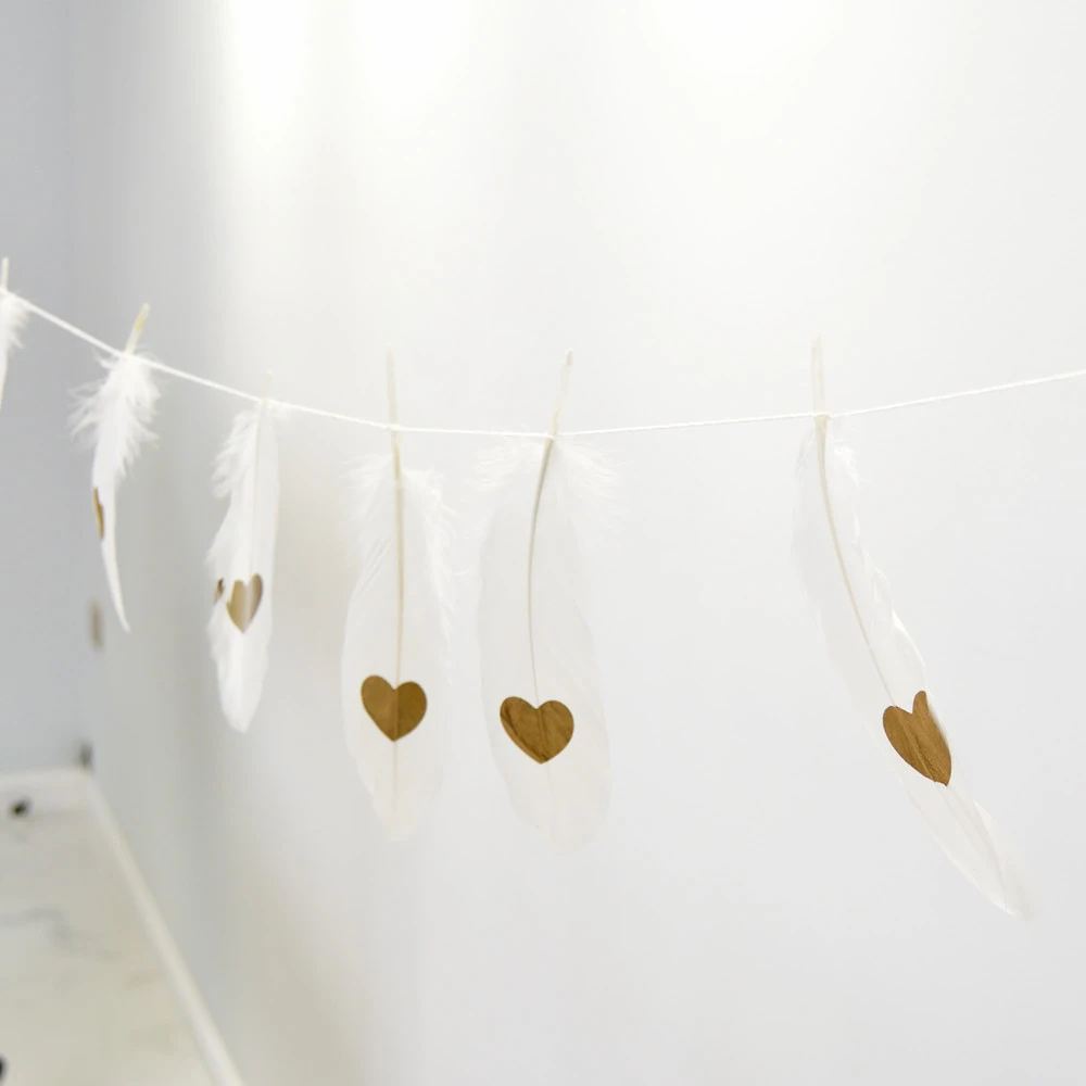 12 ⑤ упак. белые золотые перья Сделай Сам Потяните цветок висящий флаг