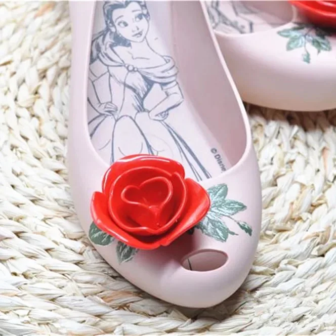 Melissa Ultragirl цветок женские сандалии на низком каблуке melissa обувь для женщин прозрачные сандалии женские прозрачные туфли Adulto розовый черный