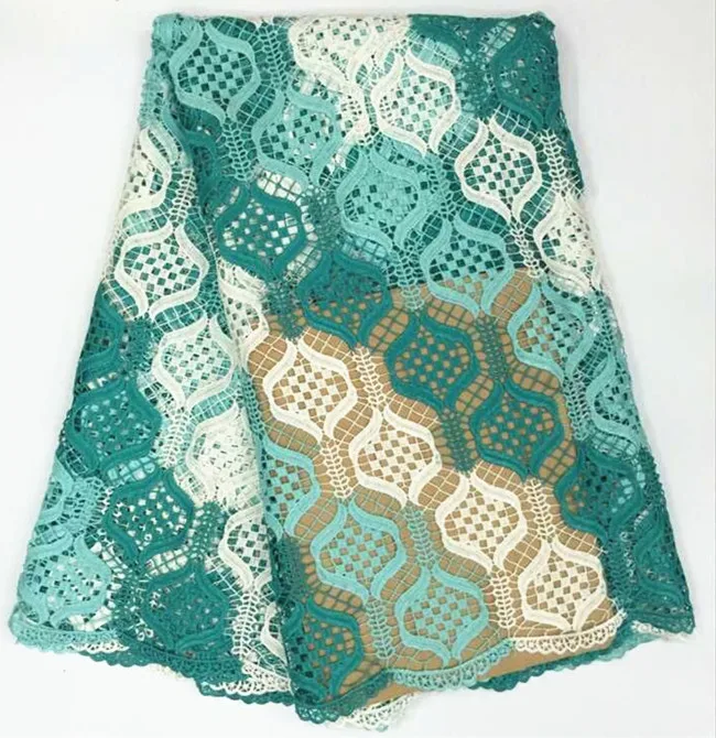 

5 Yards/pc New fashion three color water soluble lace fabric embroidery african mesh guipure lace for clothes BW104-2
