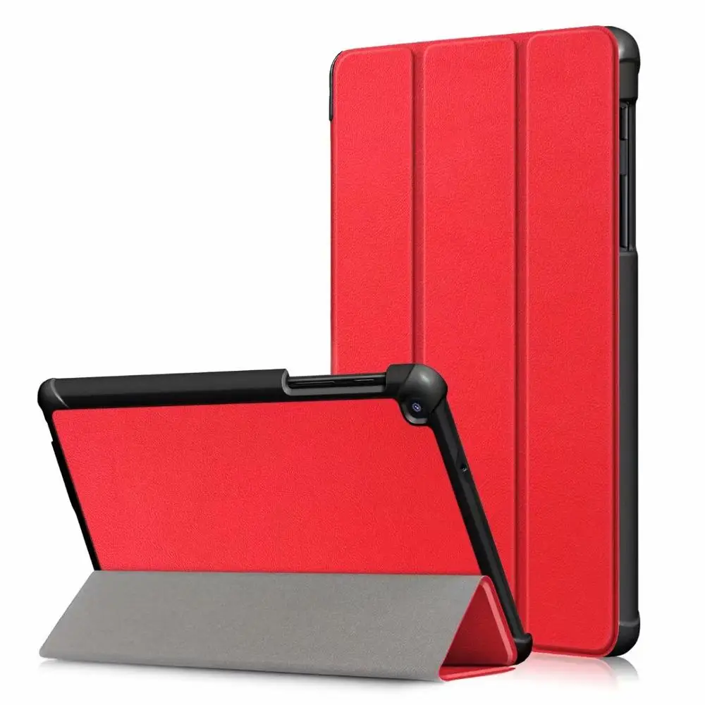 red Слим 3-в сложенном виде чехол из искусственной кожи для samsung Galaxy Tab A 8,0 дюймов S-ручка чехол на магните для samsung Tab SM-P200 SM-P205 Капа - Цвет: red
