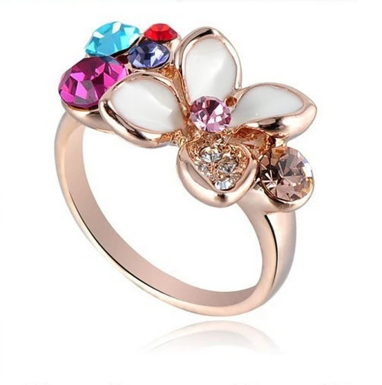 Новые Модные женские ювелирные изделия аварийные кольца в виде цветка с