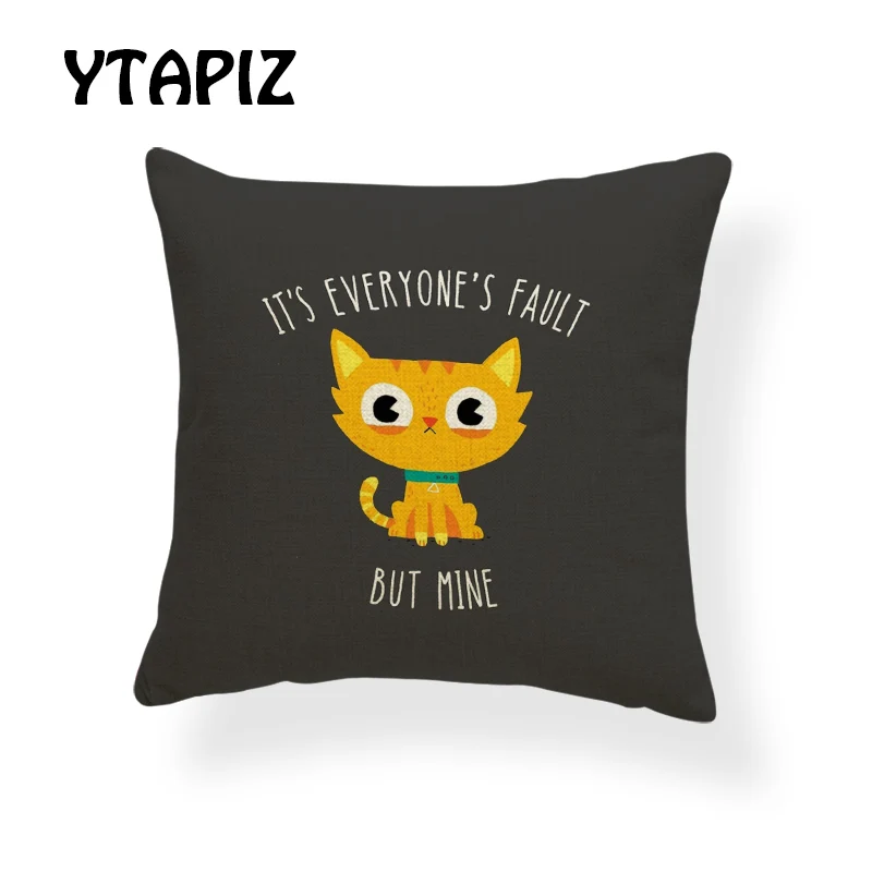Чехол с животными из мультфильмов для подушки квадратный 17x17 дюймов Полиэстер