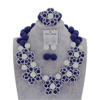 gorgeous dark blue jewelry sets african fashion jewelry acrylic crystal balls fine bridal jewelry sets free shipping 2018 new