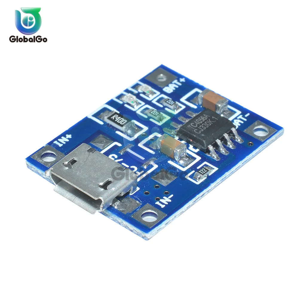 2 шт./лот Micro USB 5 V 1A 18650 TP4056 литиевый модуль зарядного устройства аккумулятора