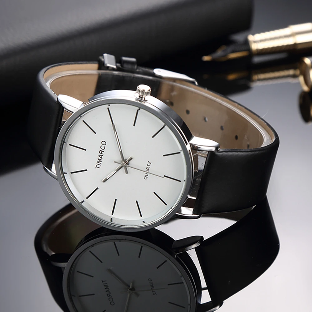 Простые Стильные белые кожаные часы женские модные минималистичные дамские