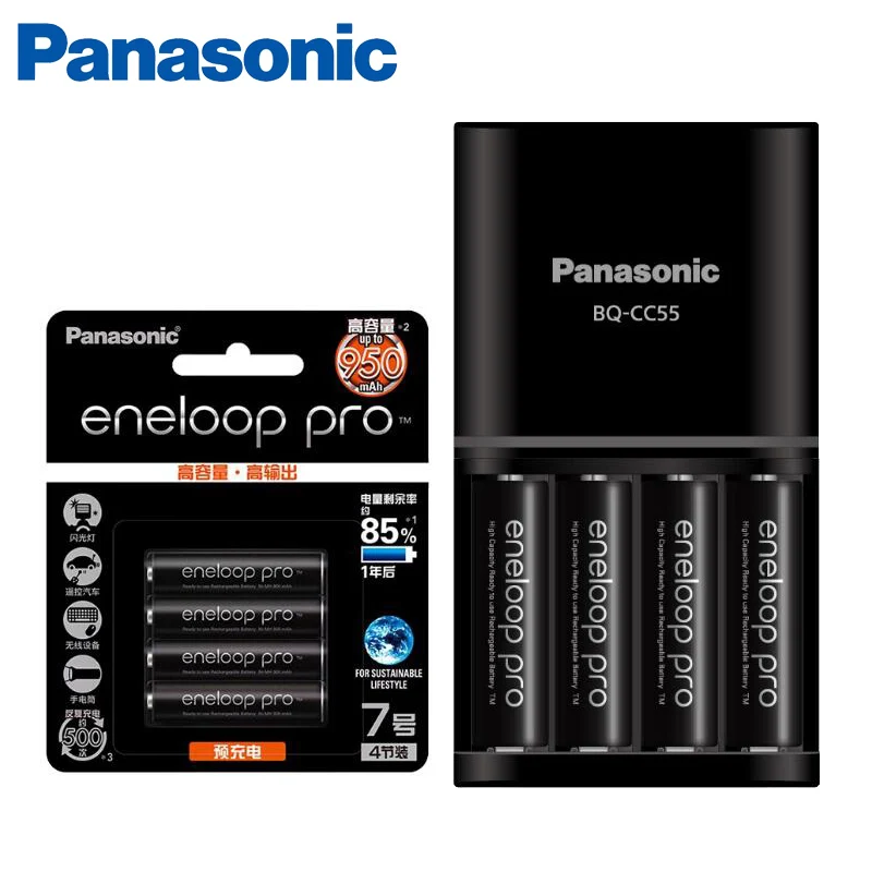 Оригинальный Смарт набор для зарядки аккумулятора Panasonic pro AAA 950 мАч игрушка