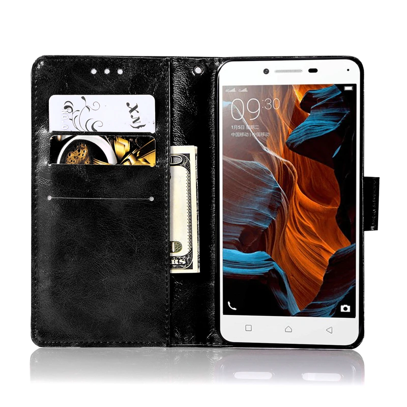 JYERAECOM Ретро флип чехол для lenovo Vibe K5 искусственная кожа + кремния Бумажник Крышкой