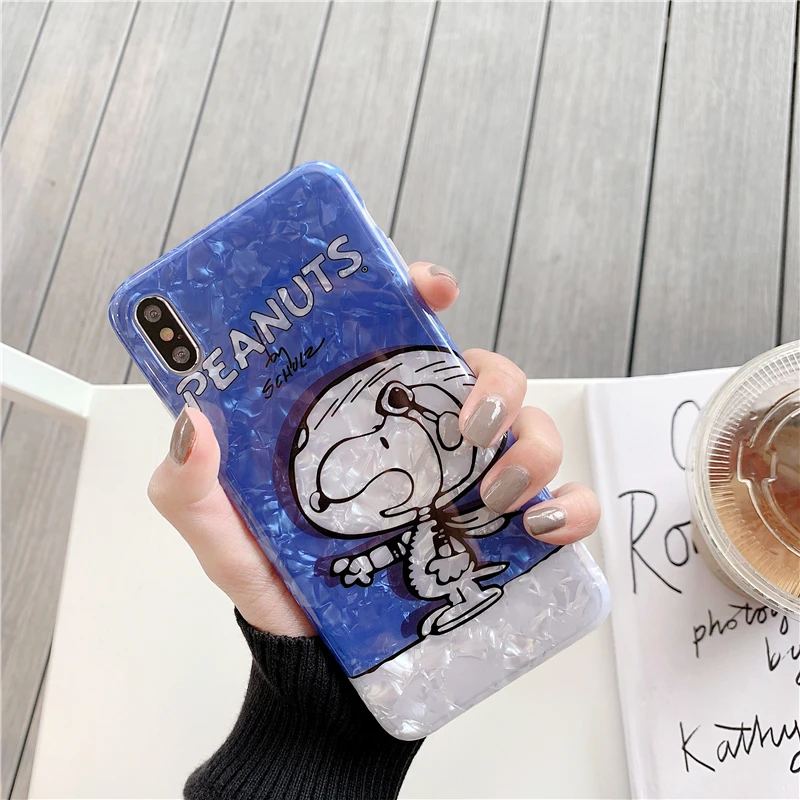WTSZKL мультяшный милый чехол с рисунком Снупи для телефона iPhone X Xs Max Xr 8 7 6 6s Plus пары |