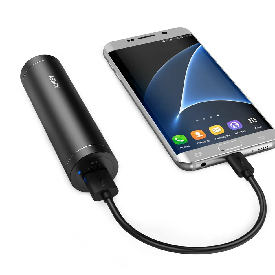 AUKEY Мощность банк Quick Charge 3 0 5000 мАч Мини Цилиндрические телефон bacnk Портативный