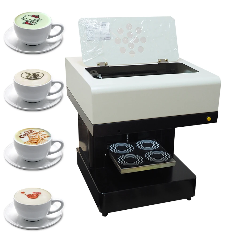 Coffee Printer 4 cup Automatic Cake Printer Chocolate Selfie Priter coffee Printing machine for Cappuccino Biscuits with Wifi