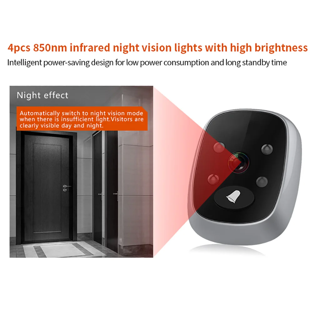 

Hot Sale Electronic Wireless Video Voice Doorbell Night Vision Wide Angle Long Standby HD Doorbell