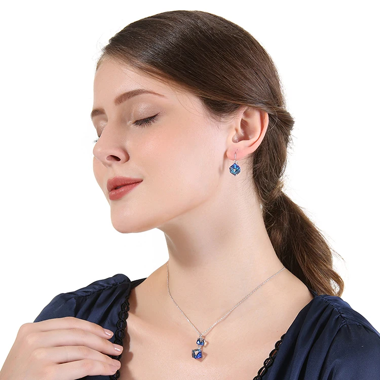Warme Farben серьги из серебра 925 пробы с кристаллами Swarovski, висячие серьги с квадратным кубом, хорошее ювелирное изделие, подарок для девушек