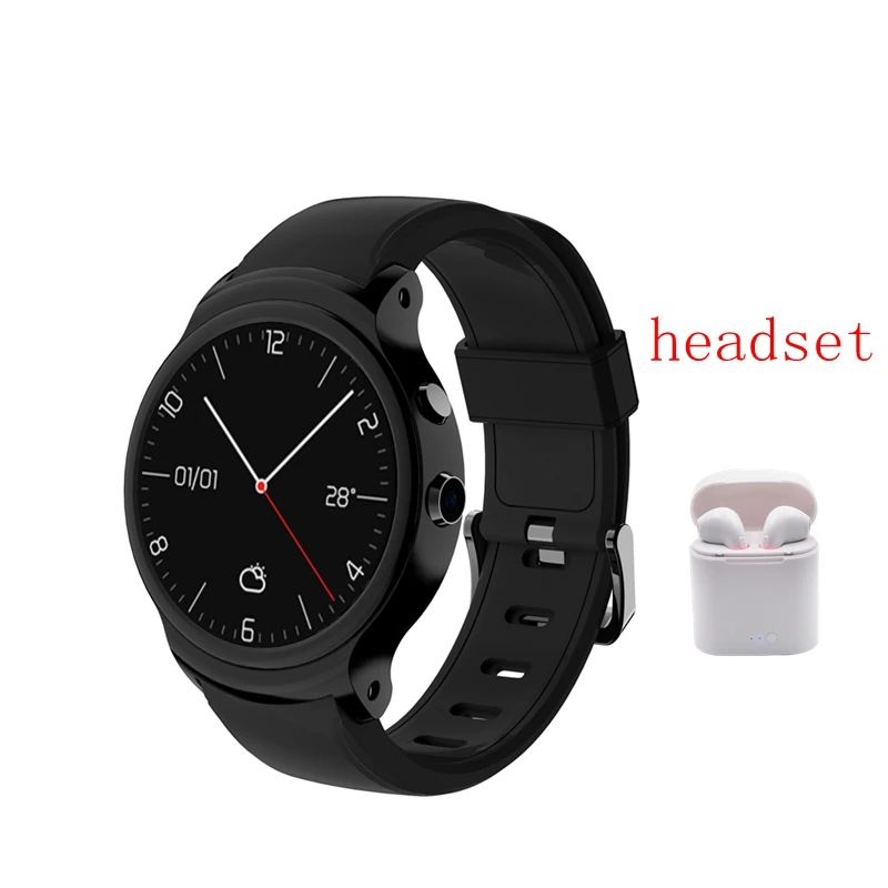 black add headset I3 3g Смарт-часы Android 5,1 MTK6580 водонепроницаемые Смарт-часы монитор сердечного ритма носимые часы 500 мАч 2МП камера WiFi gps для мужчин - Цвет: black add headset